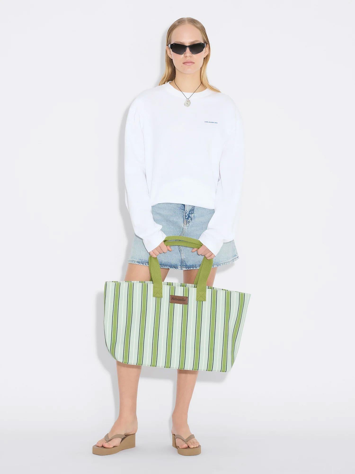 Bang Stripe Tote Bag Green Stripe