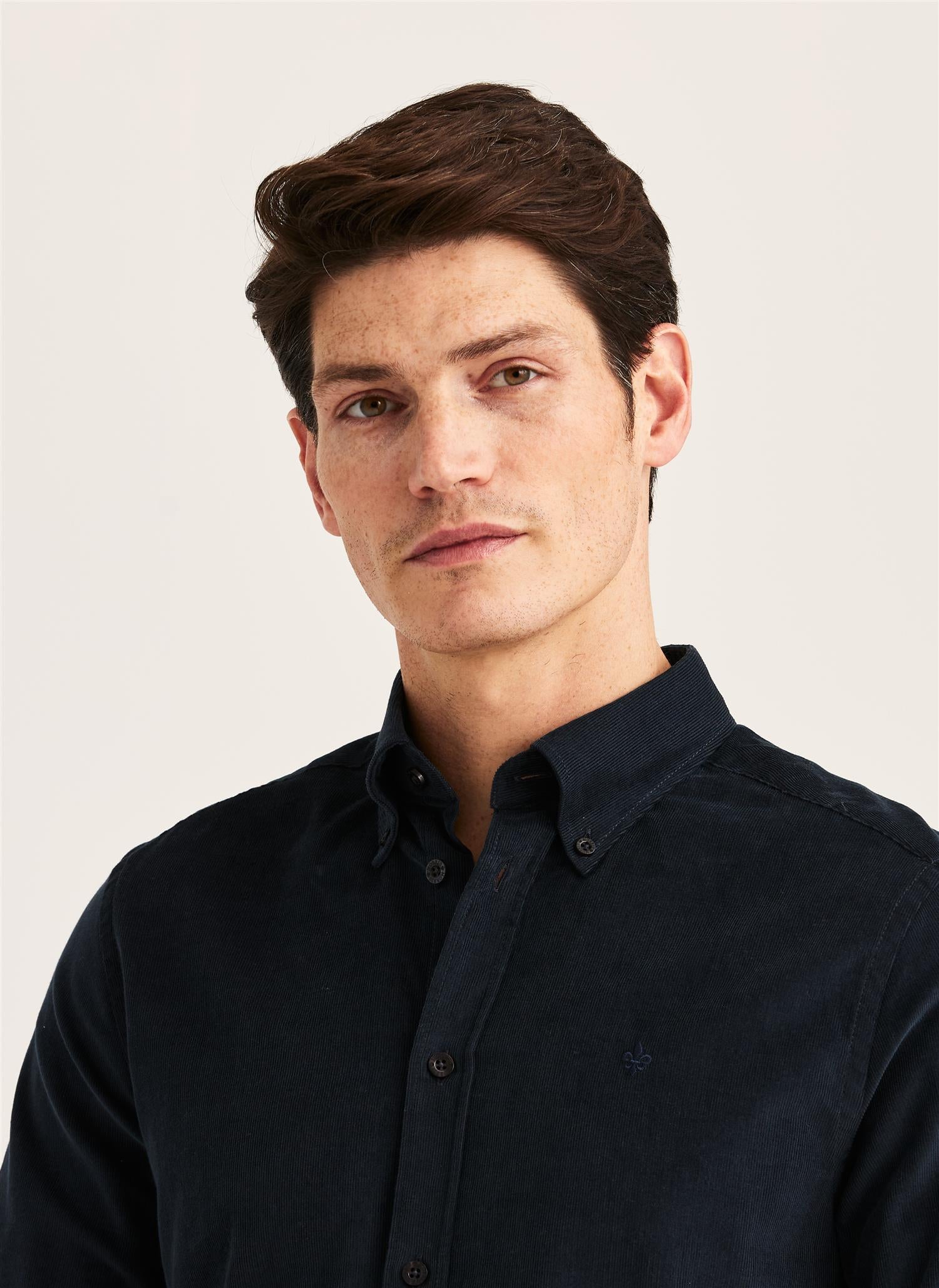 Douglas Cord Shirt-Slim Fit Blue