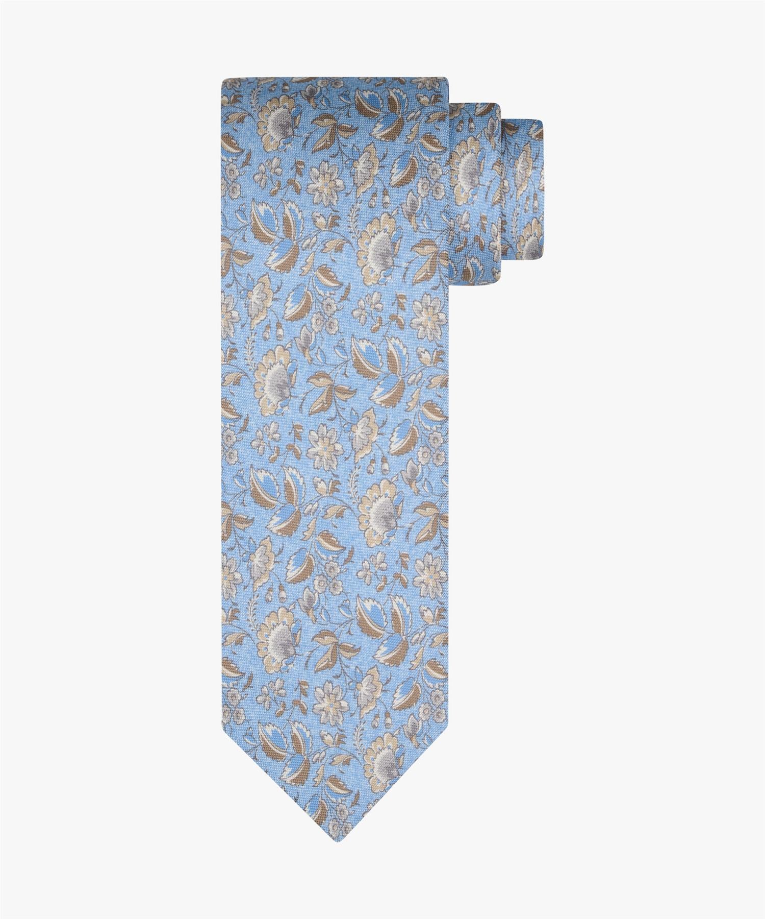 Tie Silk Print Flower Light Blue