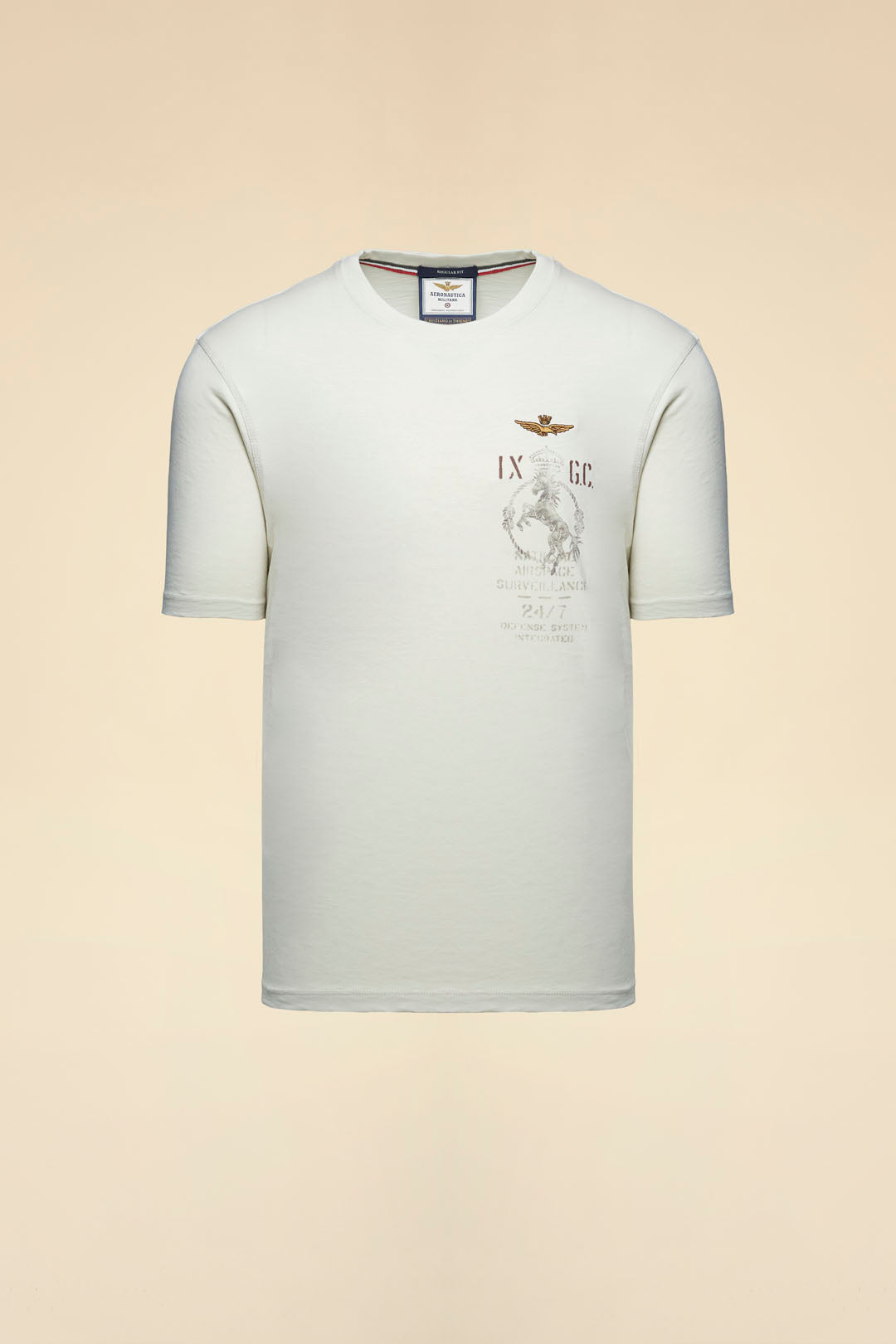 Cotton T-Shirt IX Fighter Ghiaccio
