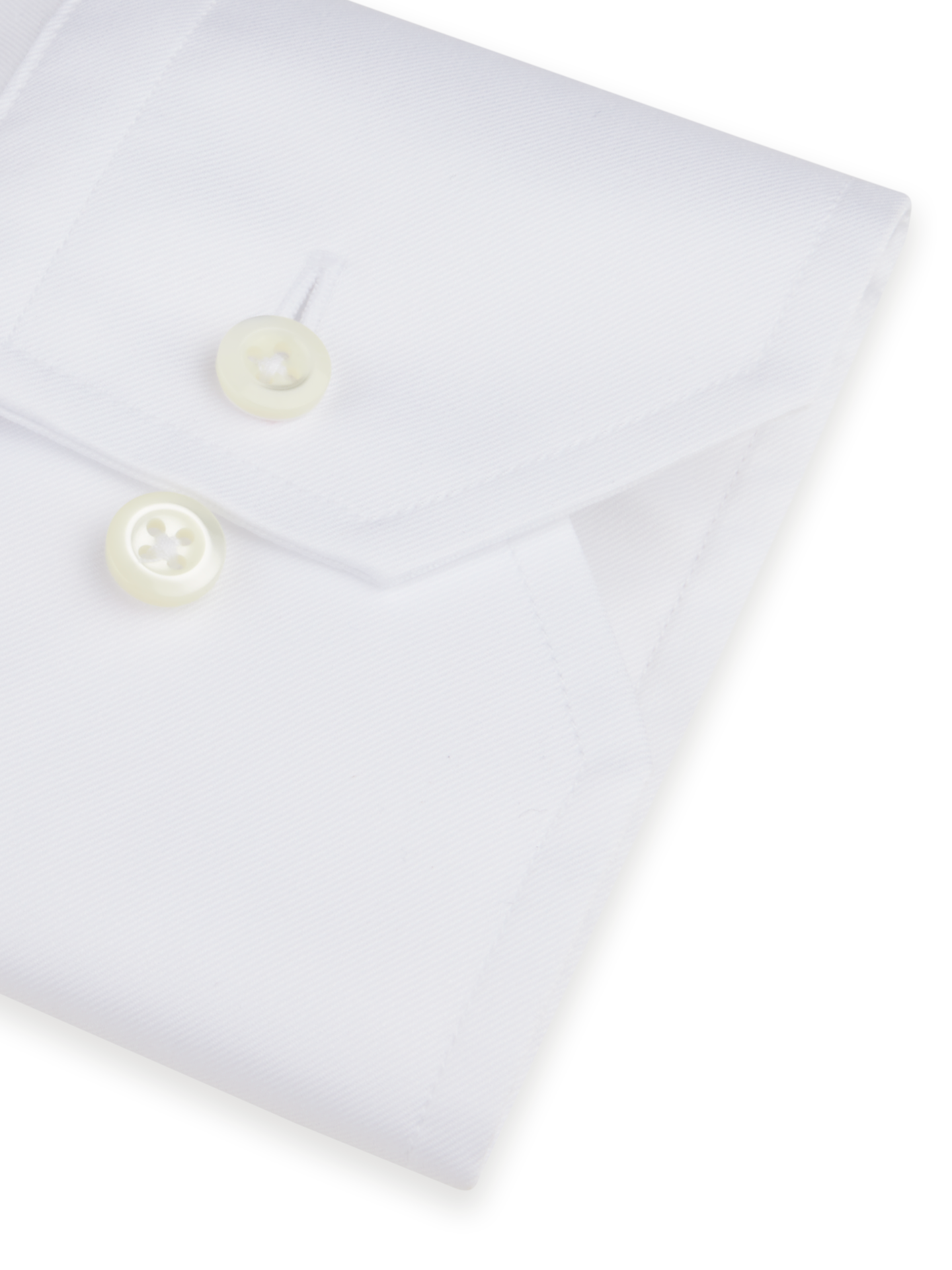 White Slimline Twill Shirt, XL-Sleeves