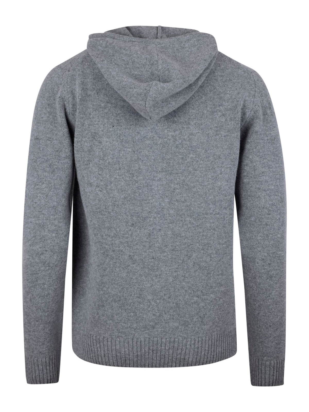 Grey Merino Hood Cardigan