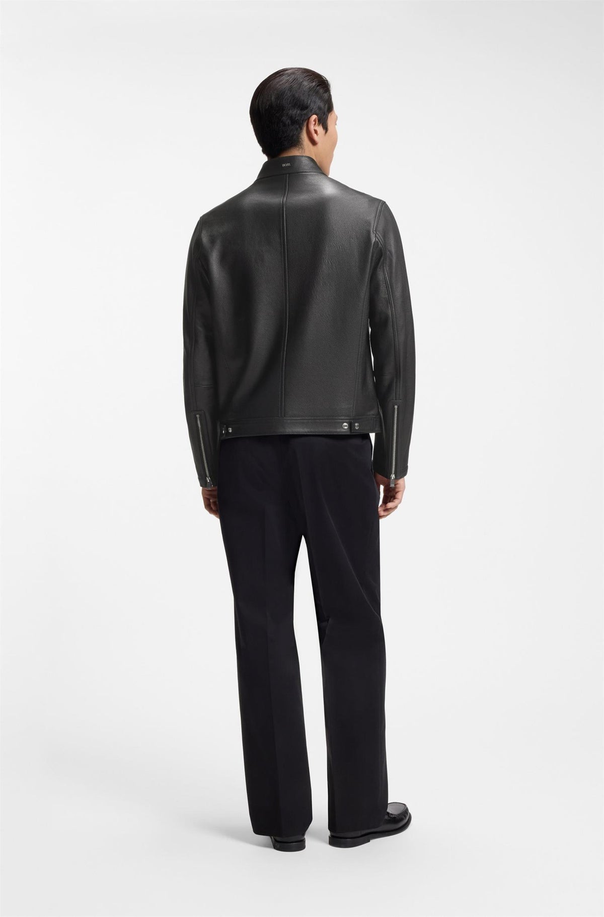 Mansell Grained Leather Jacket Black