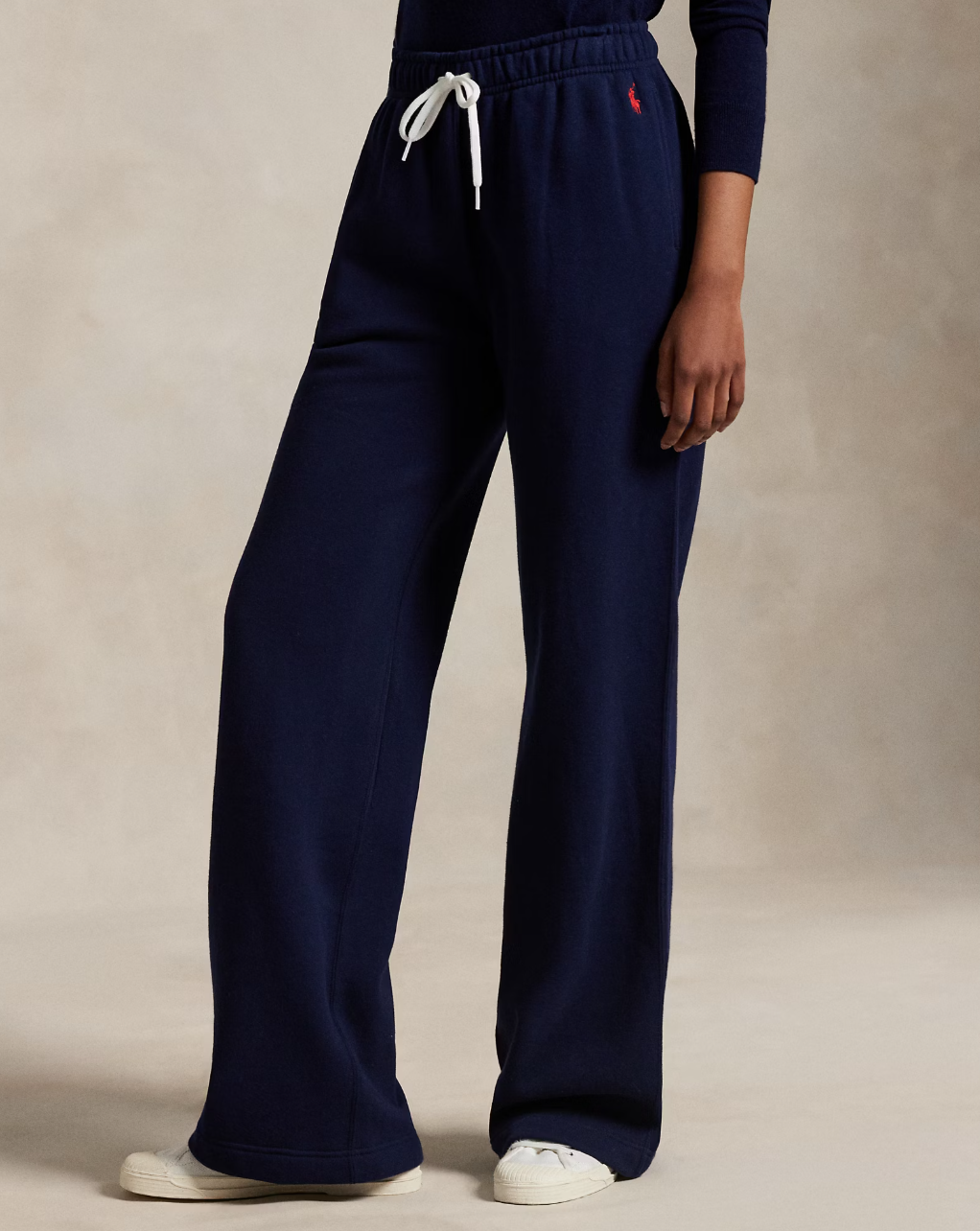 Drawstring Wide-leg Tracksuit Bottoms Navy