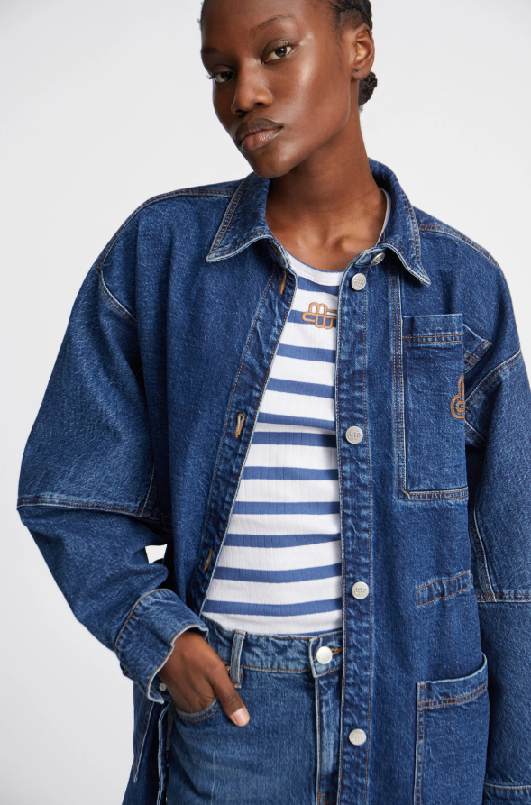 Tezza Striped Singlet Blue