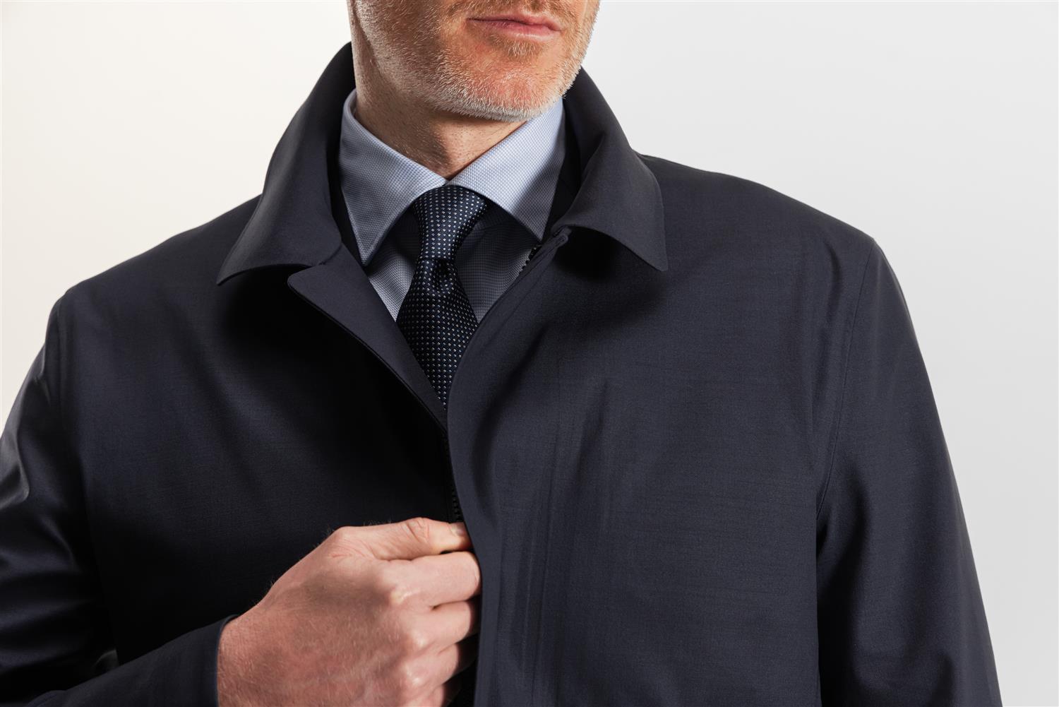 SKY FALL COAT SAVILE NAVY WOOL