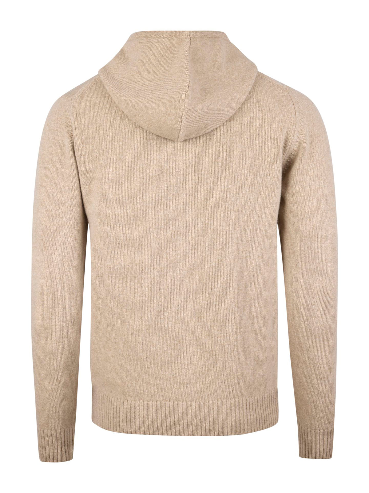 Beige Merino Hood Cardigan