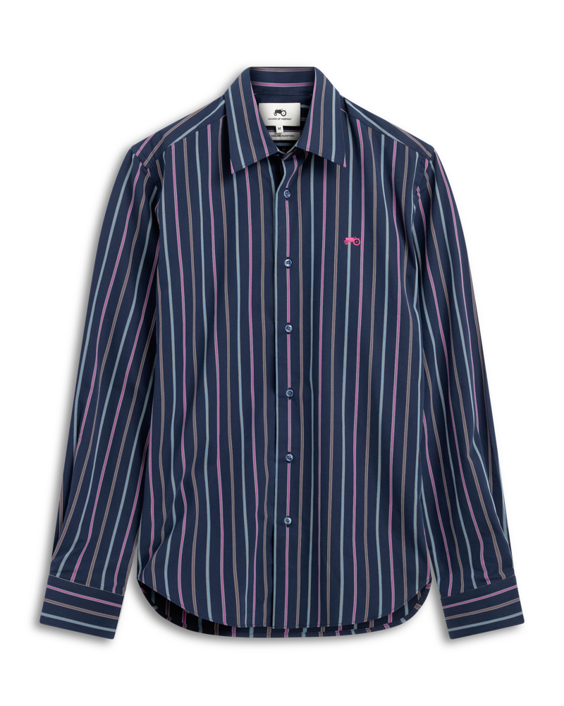 Colorfull Stripe Shirt Dark Navy