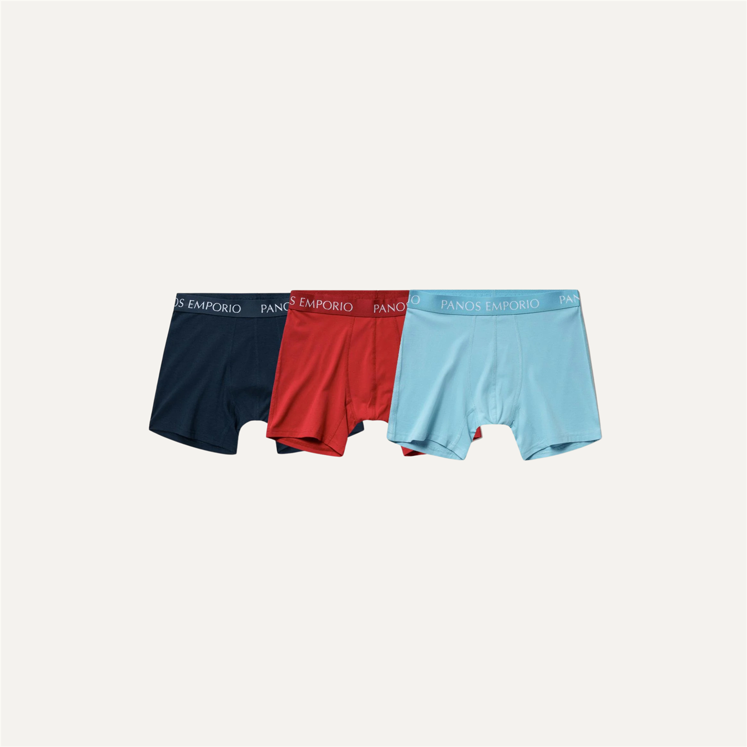 3pk Base Bamboo Boxer Navy/lipstick red/water