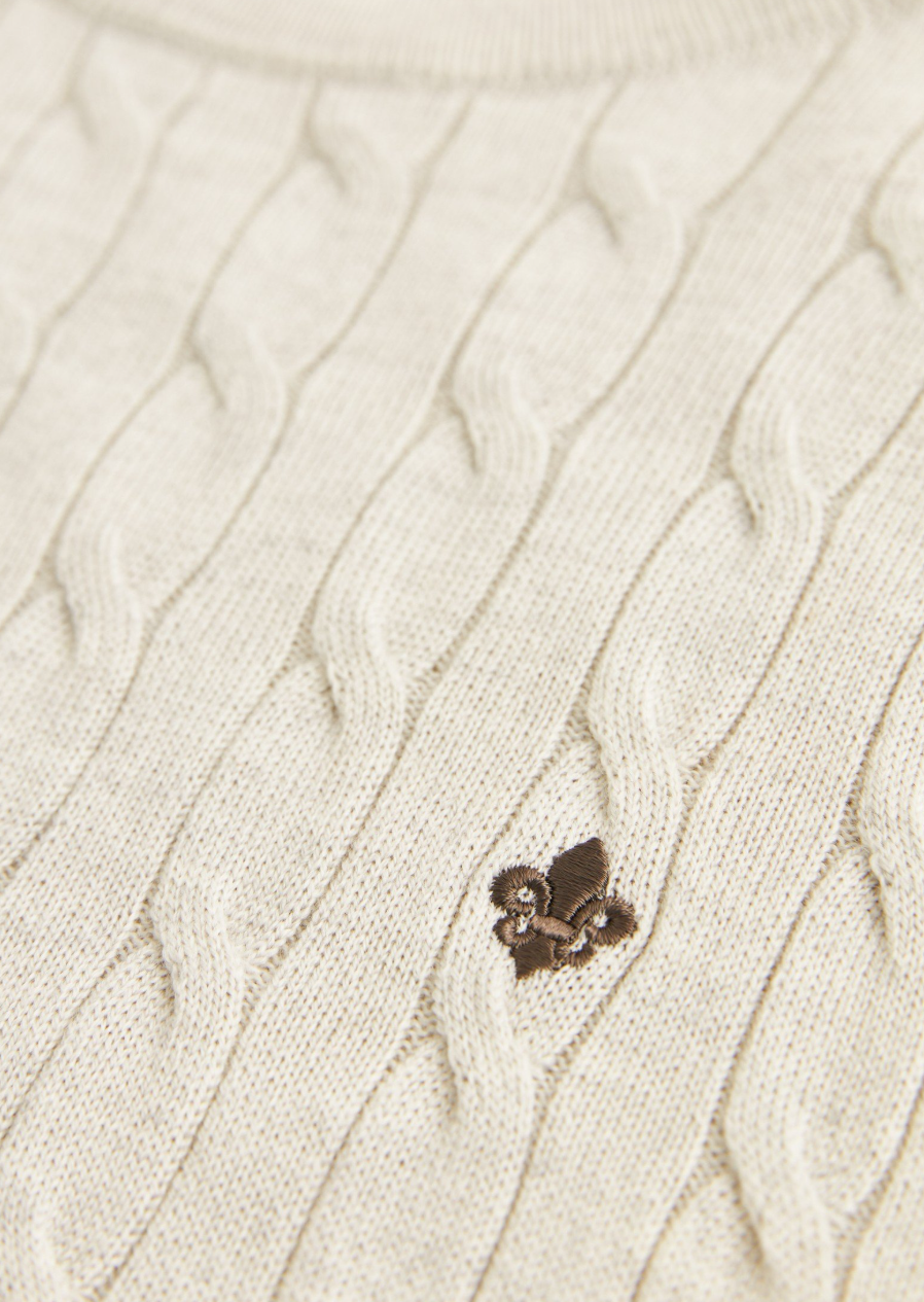 Merino Cable Oneck Off White