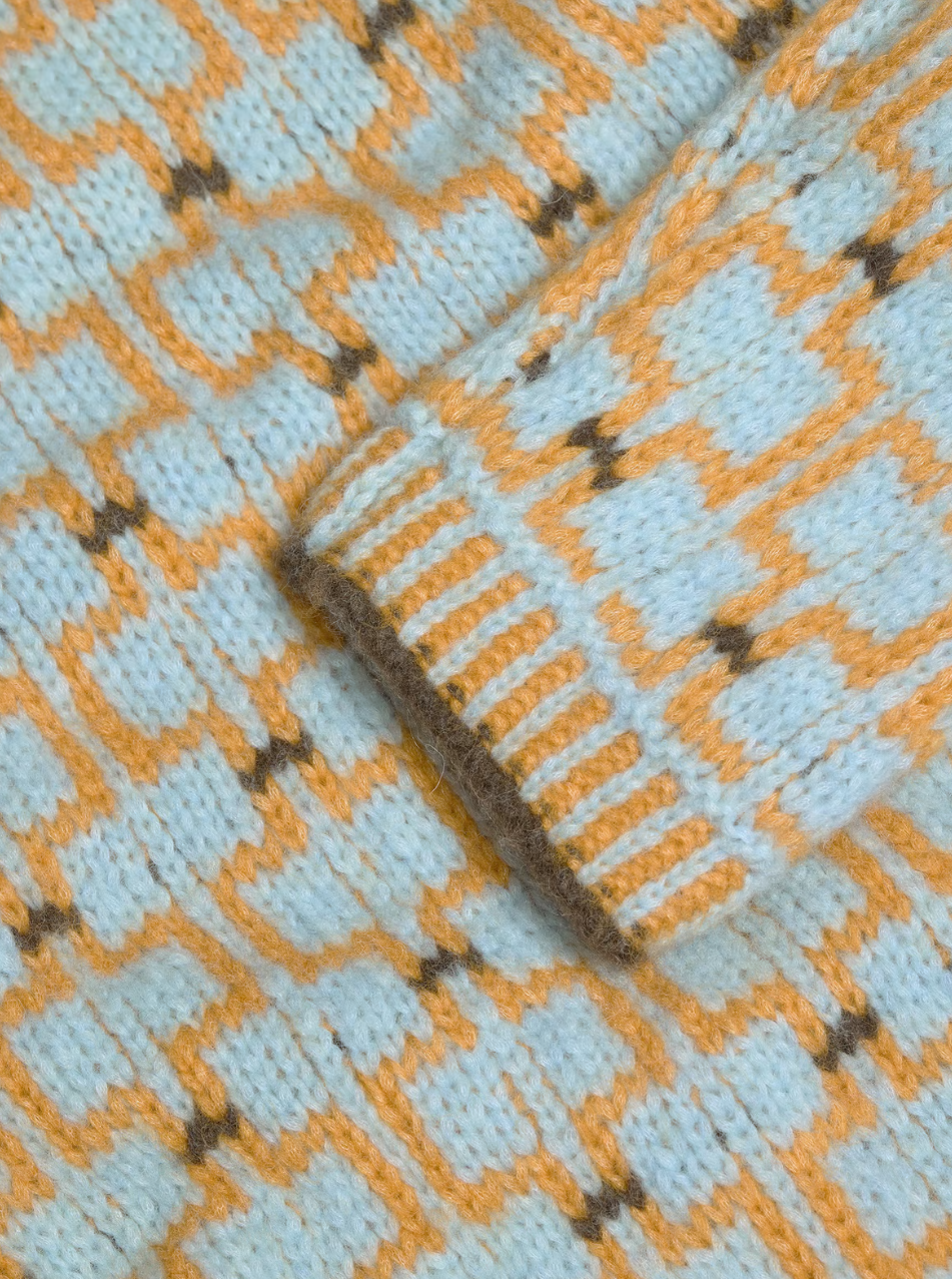 Norwegian Wool Turtleneck Blue Mix