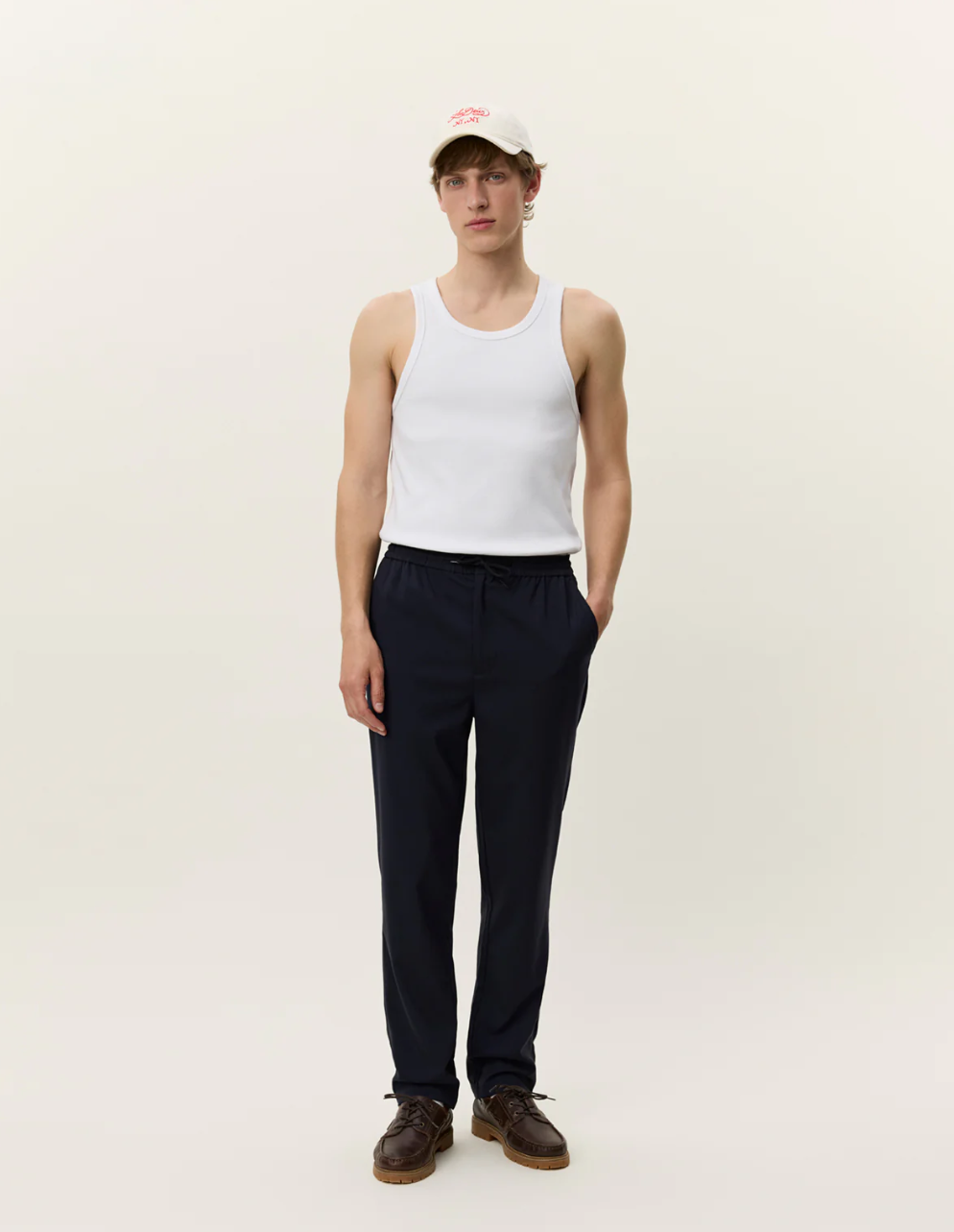 Como Tapered Drawstring Pants Dark Navy