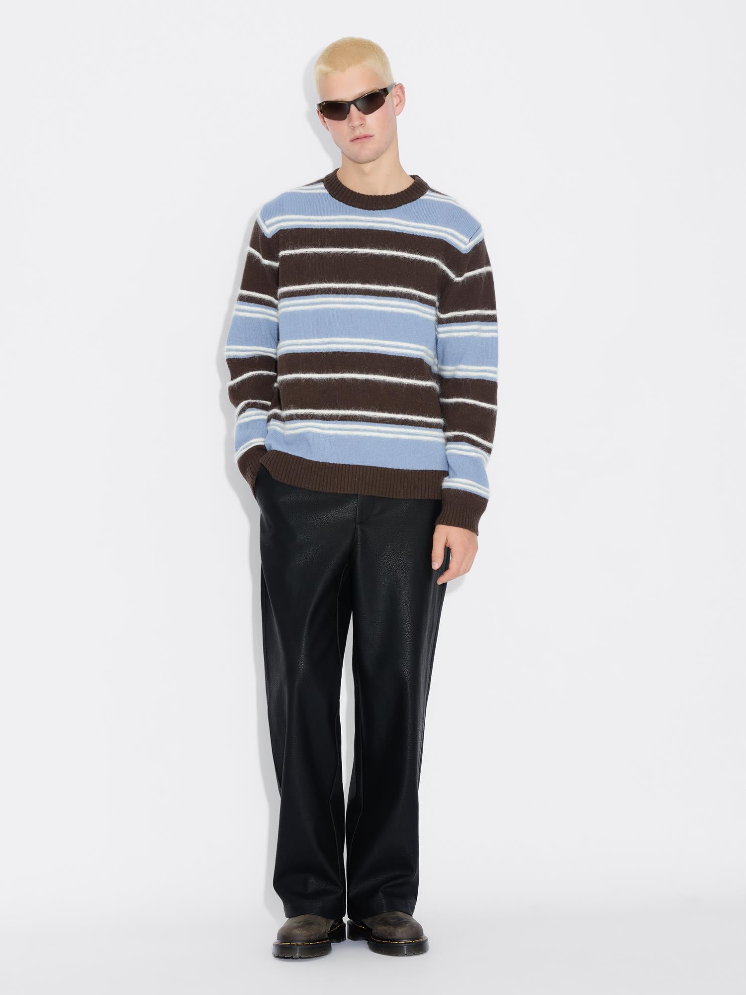 Wool Stripe Crew - Blue Stripe