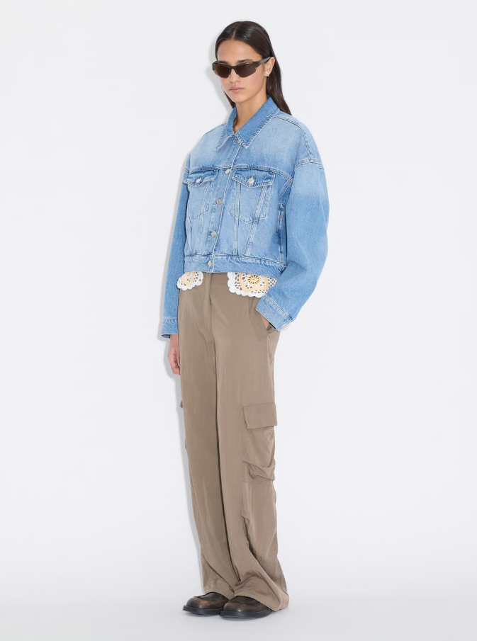 W Cropped Denim Jacket Lt Blue