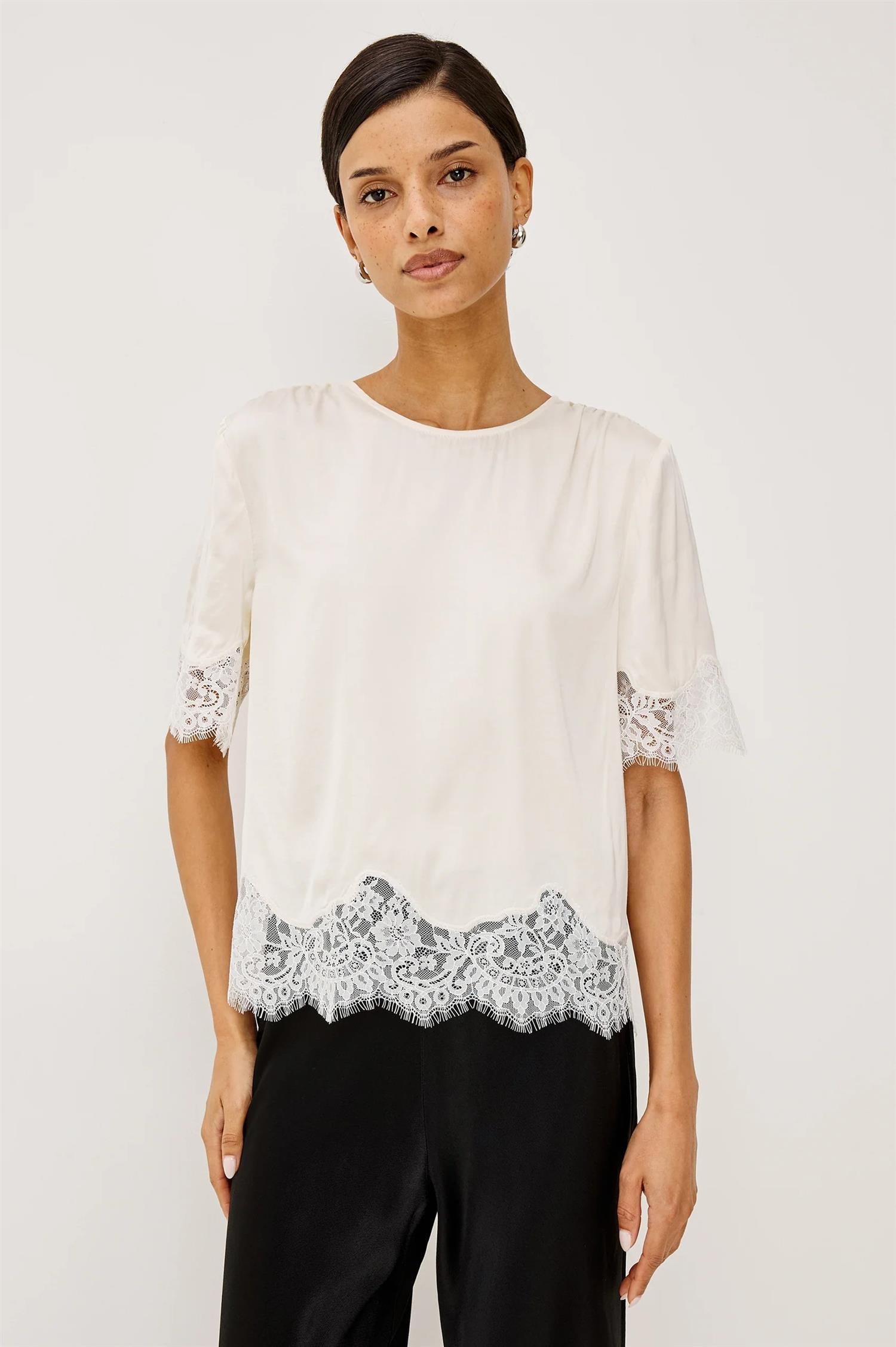 Sonora Top w/lace Ivory