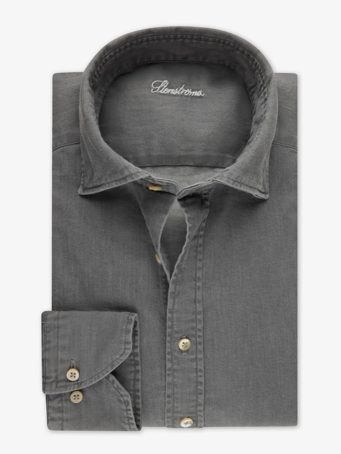 Casual Grey Denim Regular Shirt