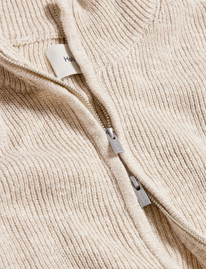 ATLANTIC ZIP CARDIGAN SAND MIX