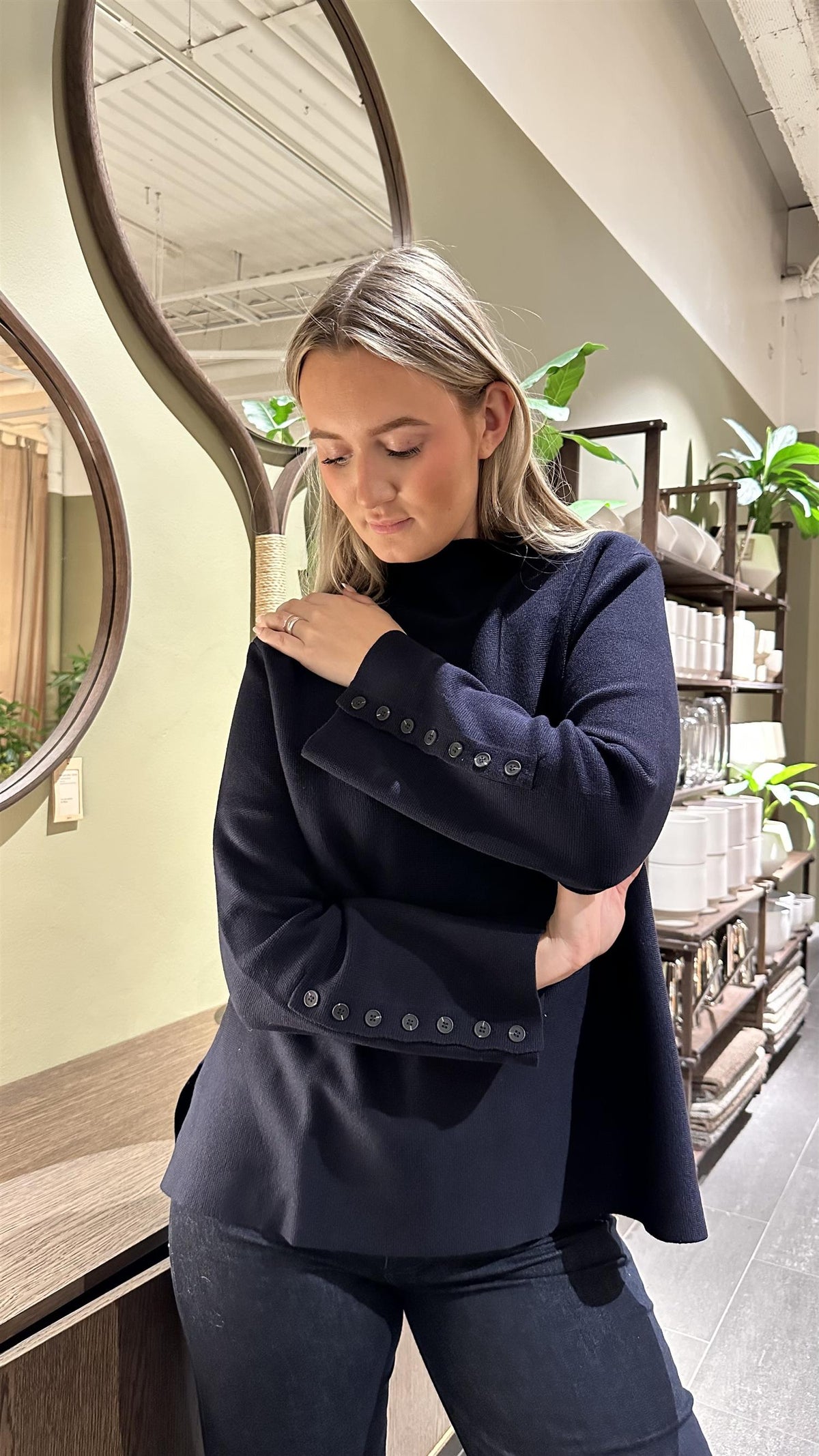 Ginny Button Pullover Navy
