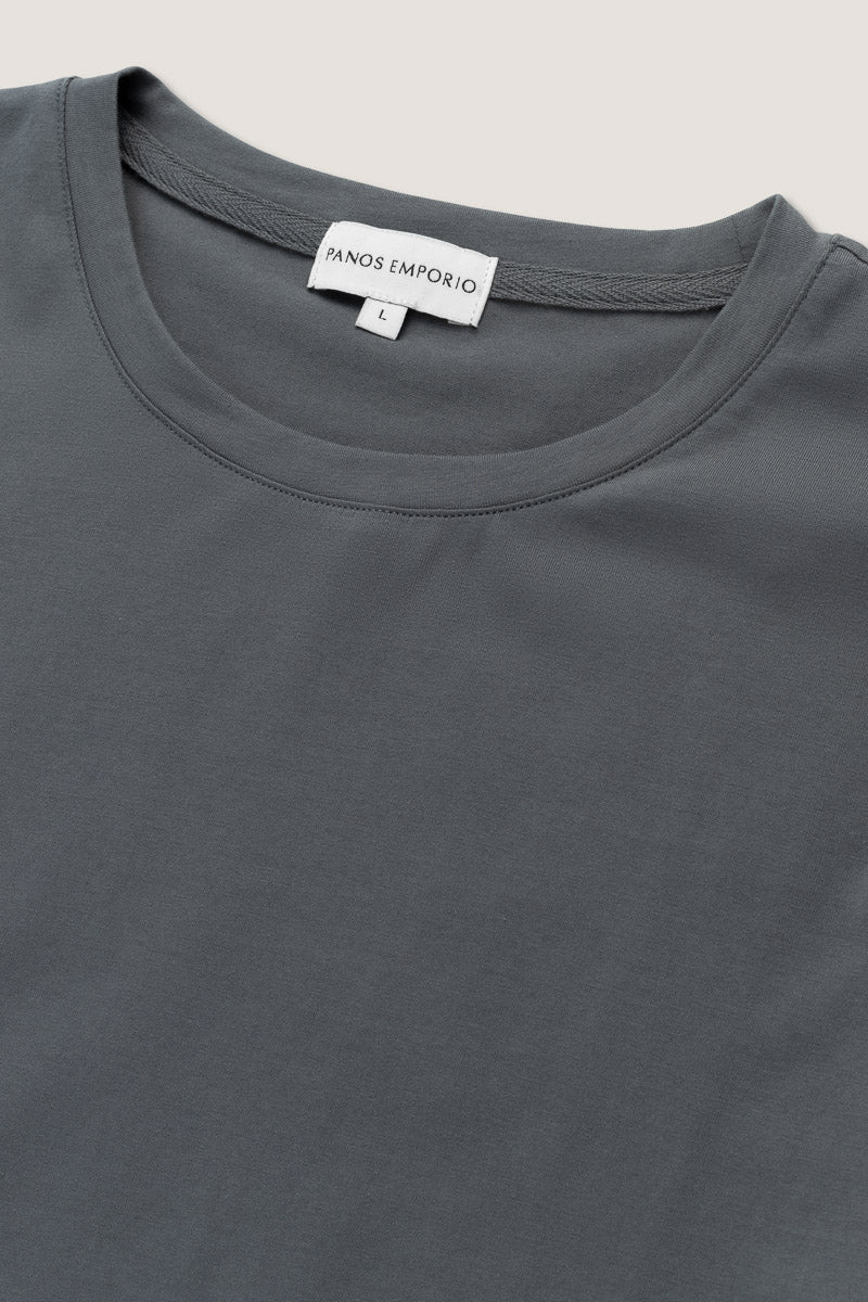 Organic Cotton Crew Tee Steel grey