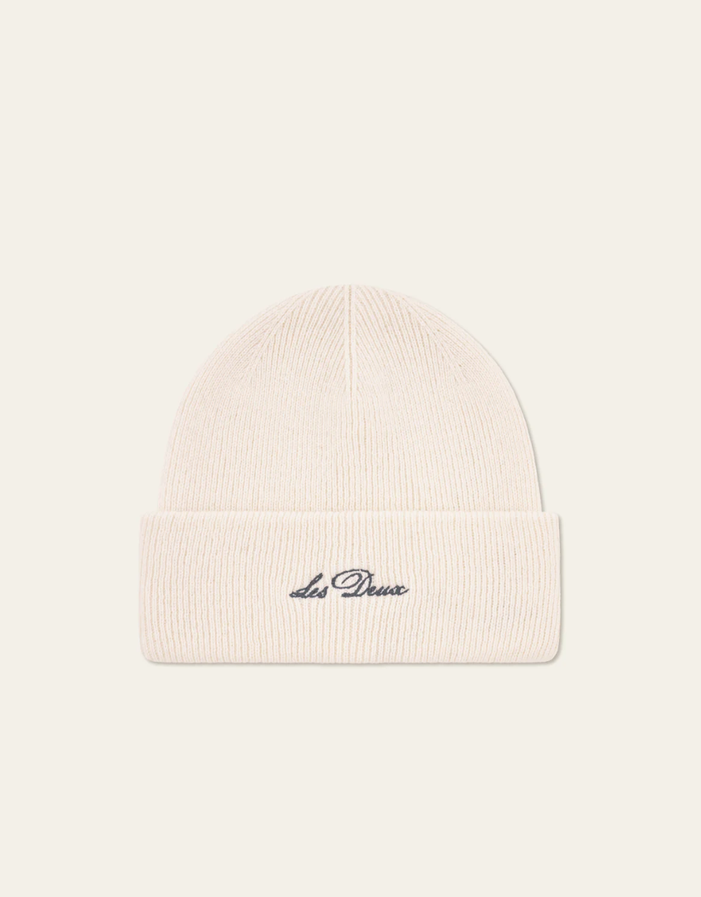 Wayne Embroidered Beanie Ivory