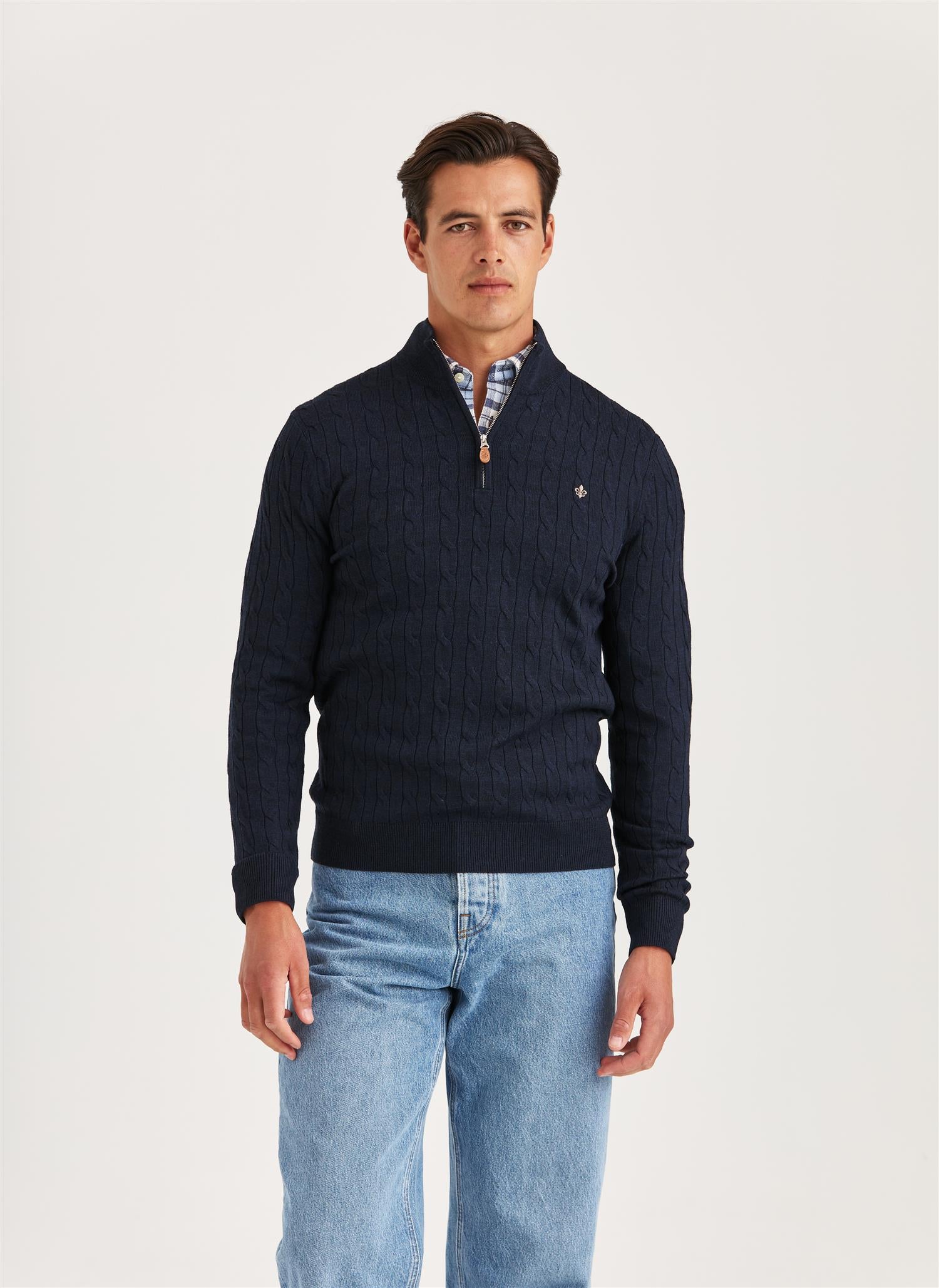 Merino Cable John Zip Navy