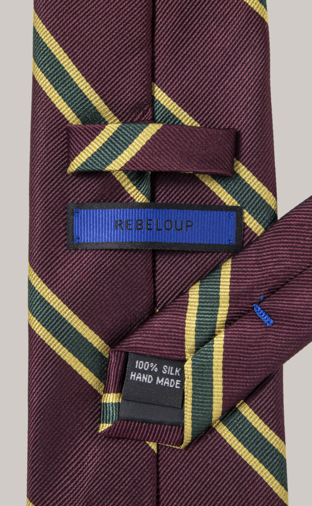 Triplestripe Silk Tie Burgundy
