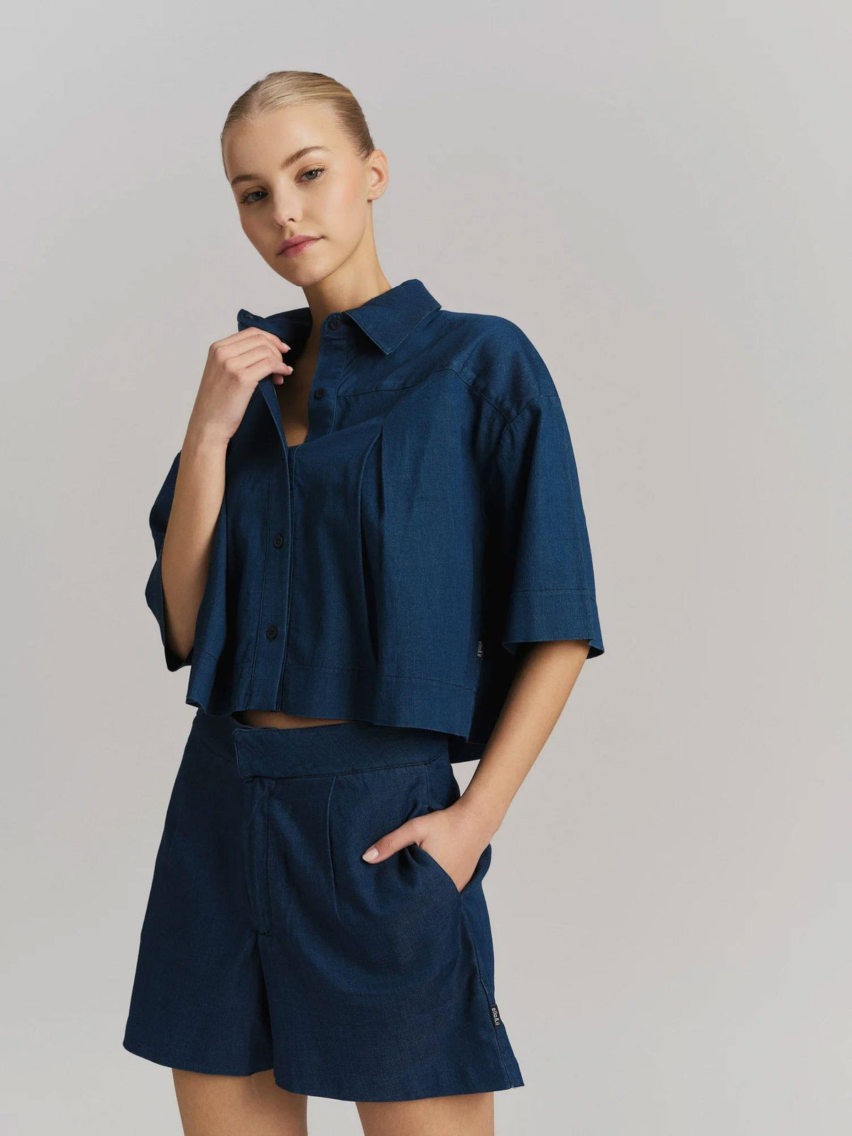 Massy Tencel Shirt Dark Blue