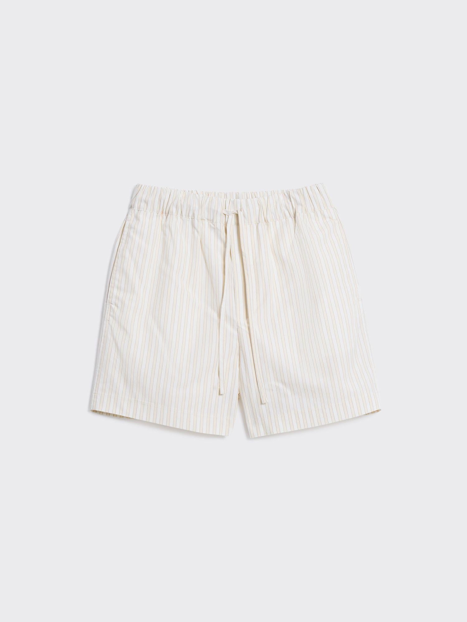 Loose Stripe Shorts Ecru Stripe