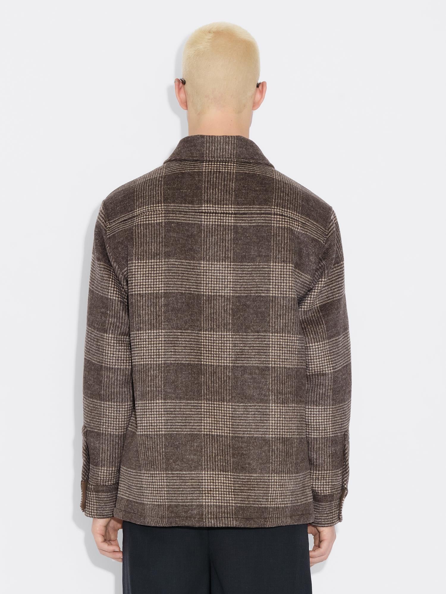 Mildew Flannel Overshirt Brown Check
