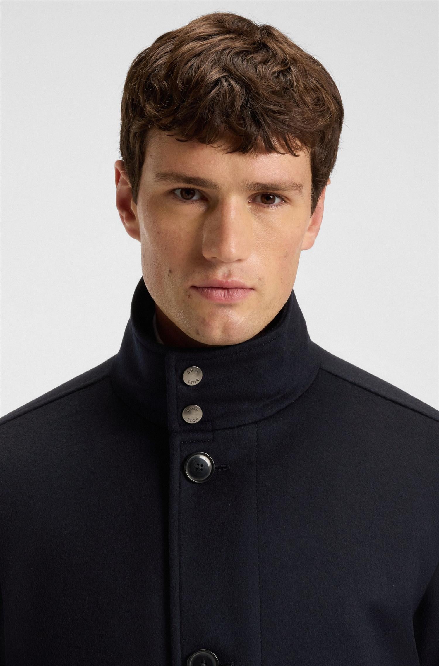 H-Coxtan Wool and Cashmere coat Navy