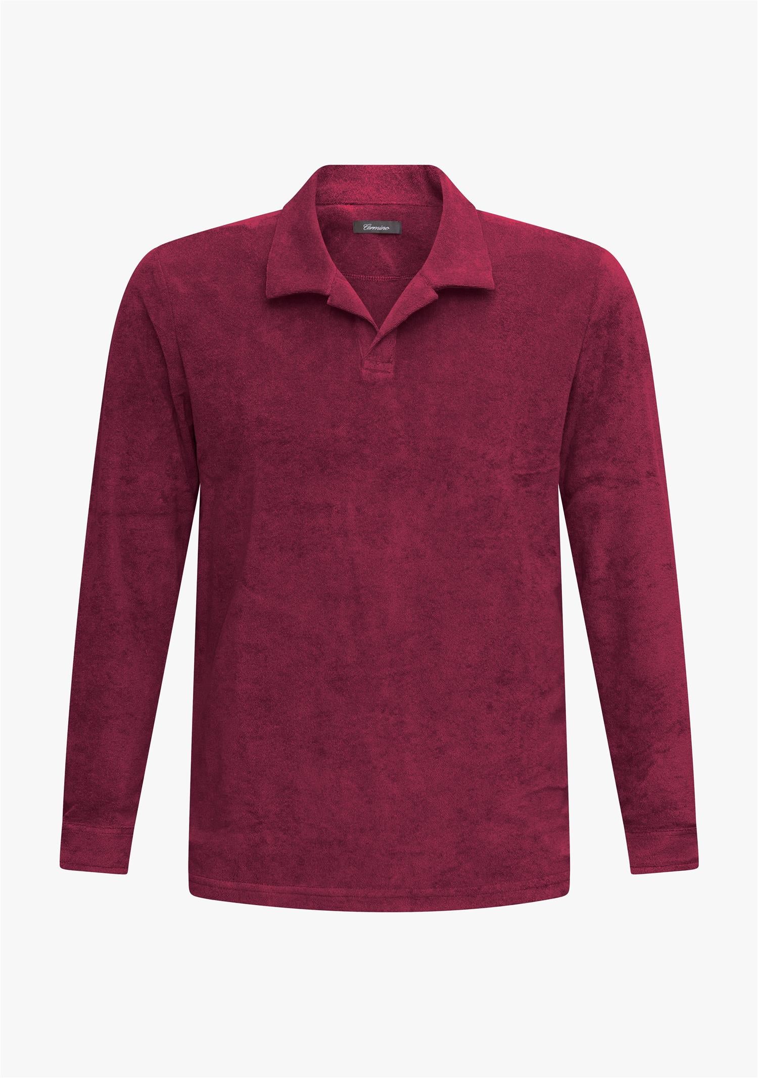 Riviera Terry Polo Long Sleeve Burgundy