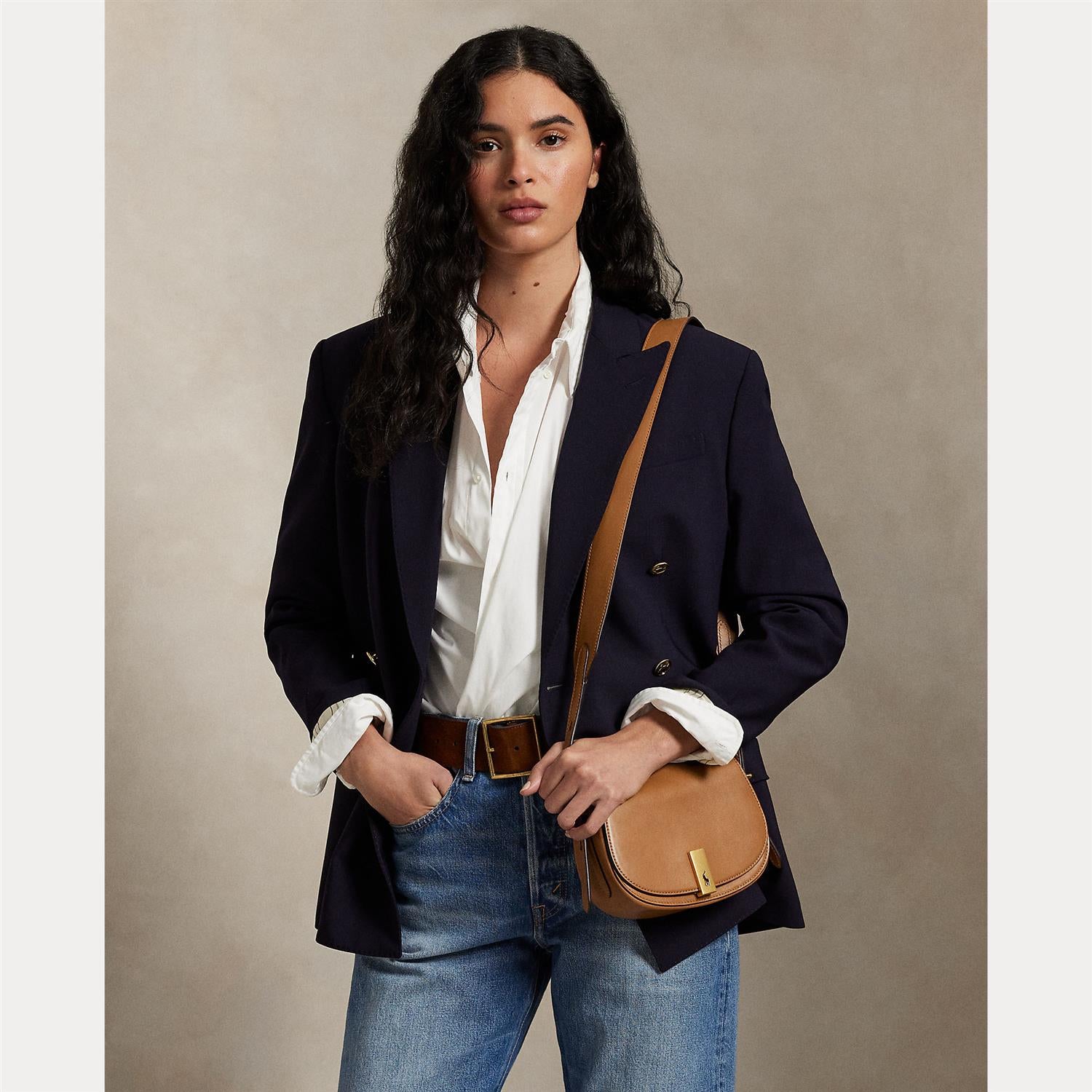 Polo ID Calfskin Mini Saddle Bag - Tan