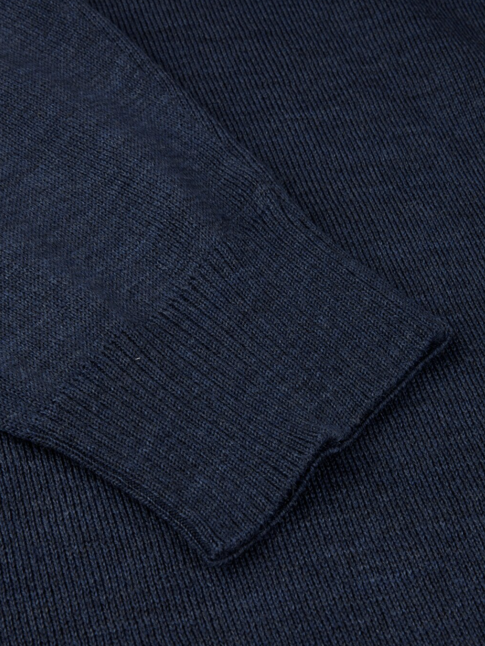 Sweater Knitted Crew Neck Merino Wool Dark Blue