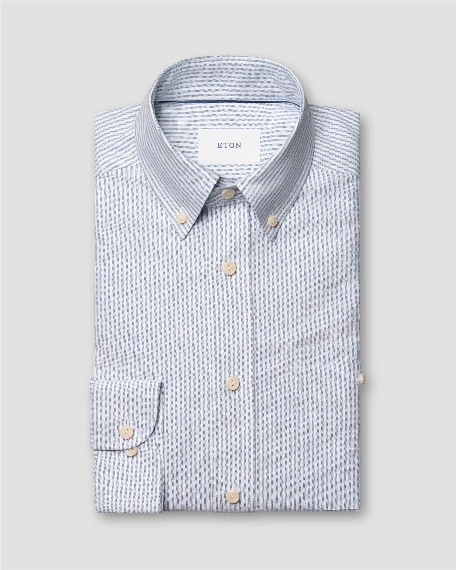 Mid blue Striped Oxford Shirt