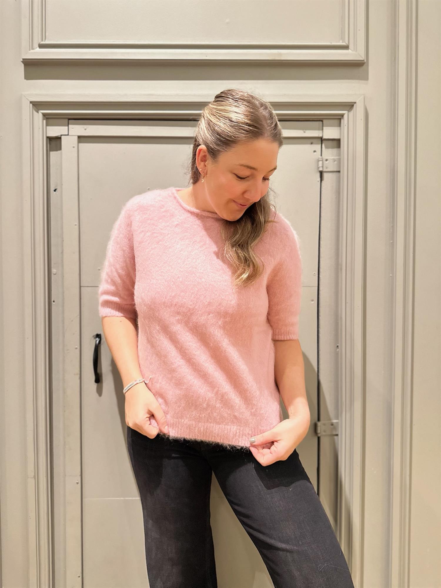 Sally Mohair Top Rose