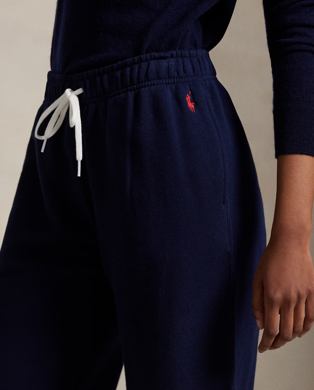 Drawstring Wide-leg Tracksuit Bottoms Navy