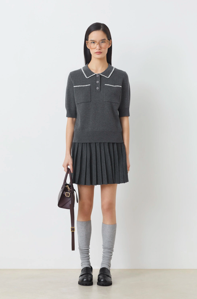 Falda Knitted Skirt Carbone