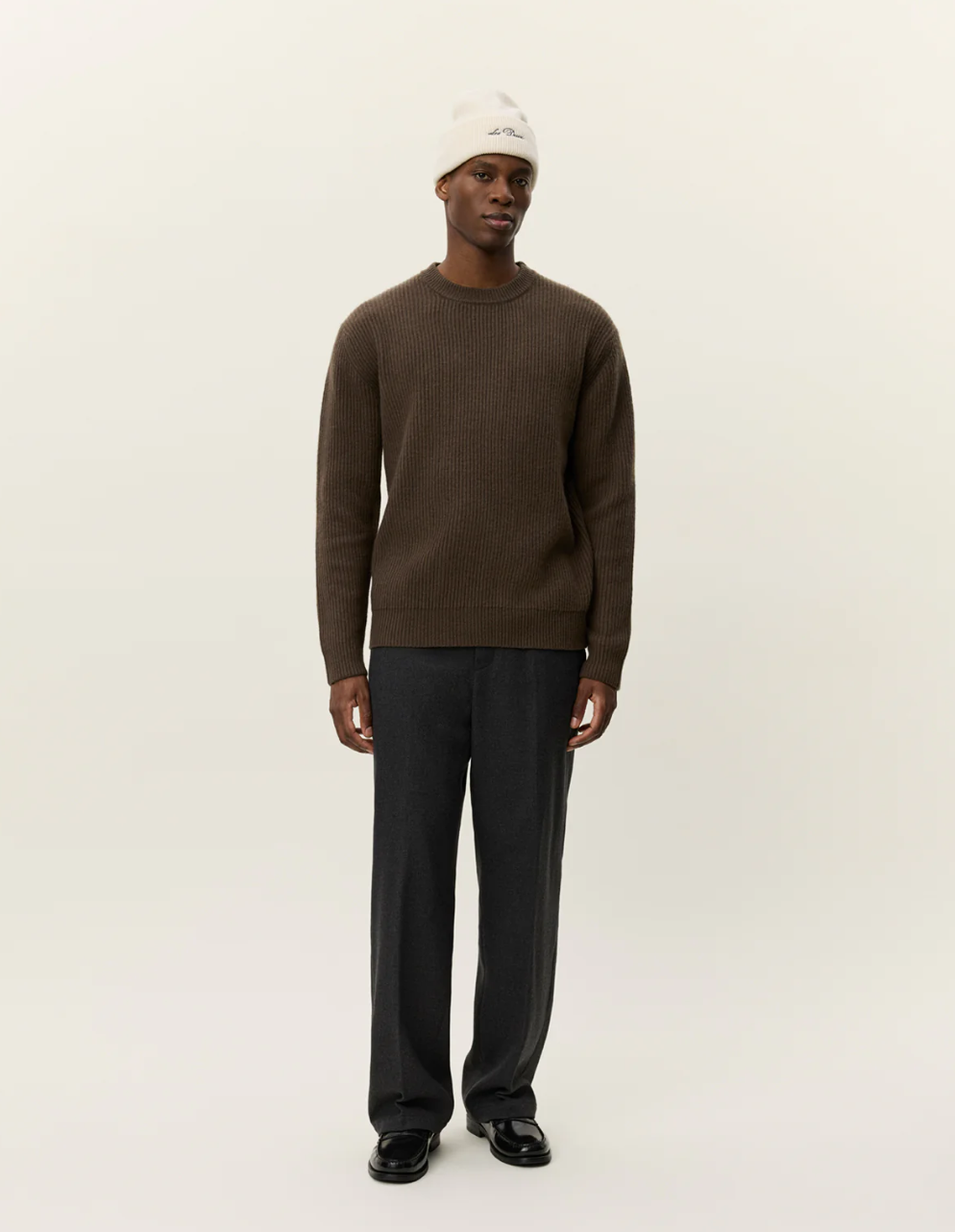 Eddie Wool Rib Crewneck Knit Teak