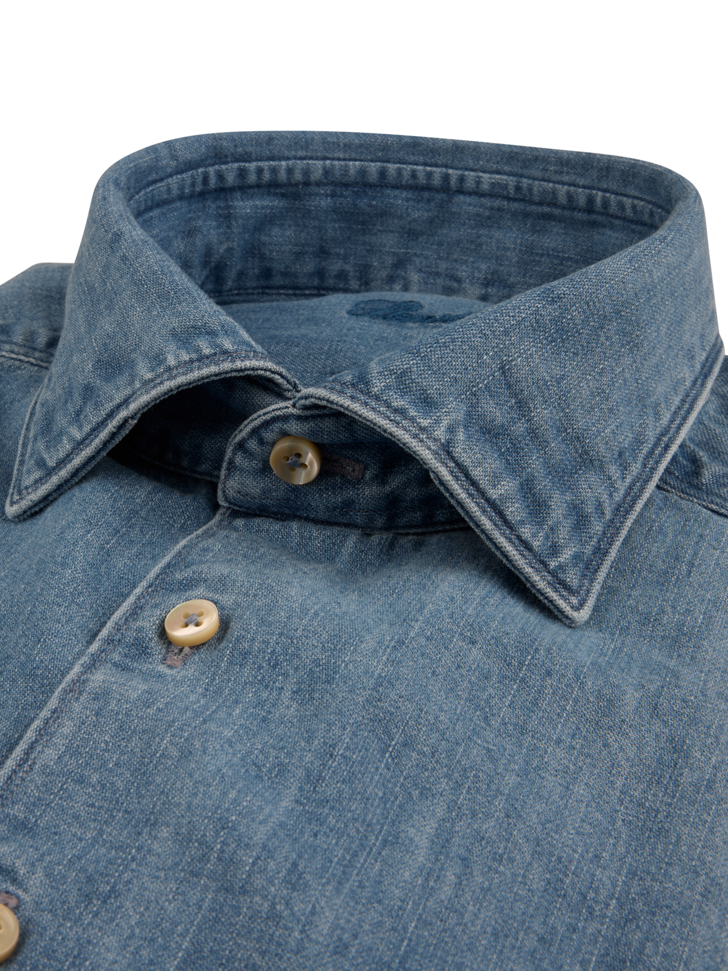 Blue Denim Slimline Shirt Double Pockets