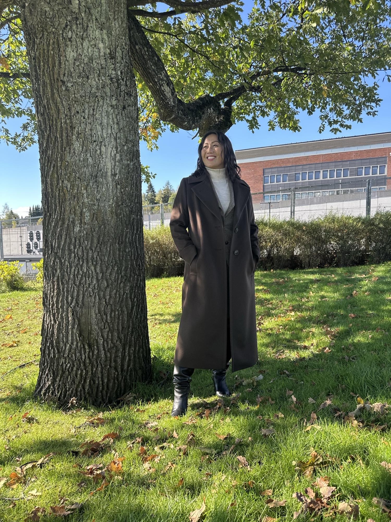 Cashmere Coat W Clareta Long Dk.Brown