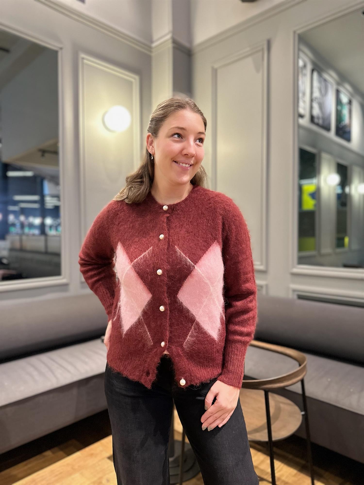 Nora Mohair Cardigan Burgundy