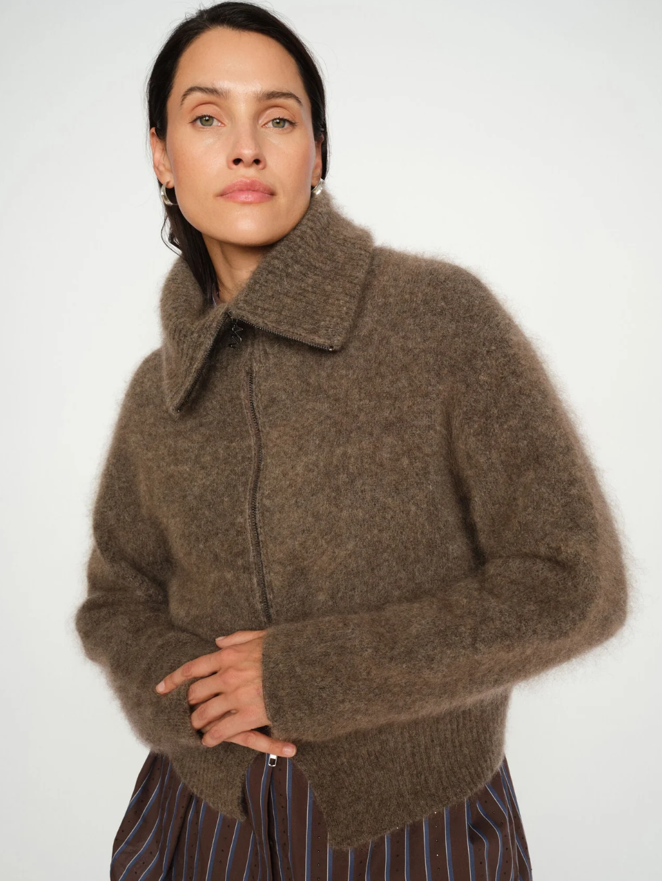 Mmhulda Knit Zip Cardigan Bracken