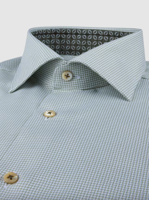 Light Green Contrast Twill Regular Shirt