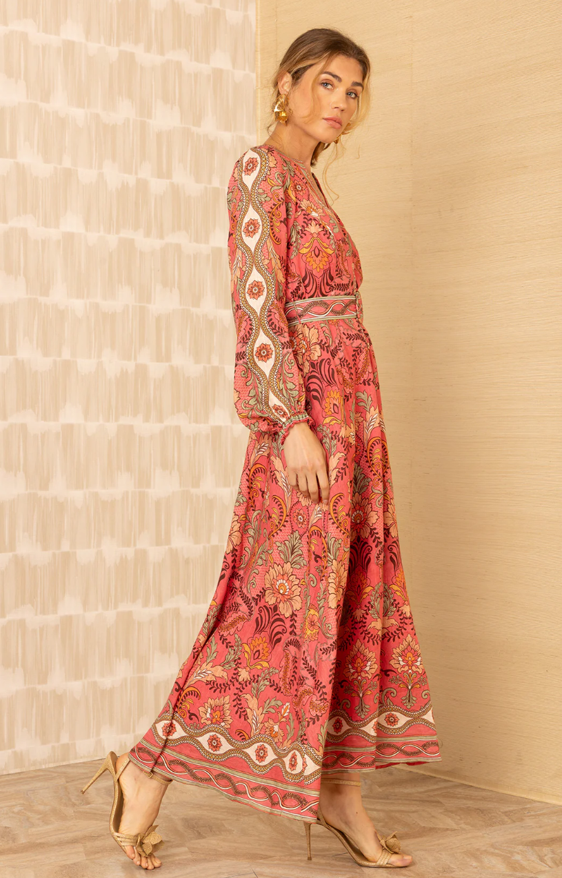 Ryann Linen Maxi Dress - Rose