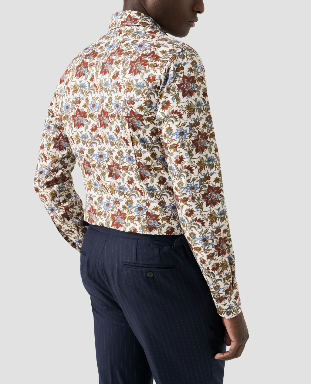 Red Floral Print Signature Twill Contemporary Shirt
