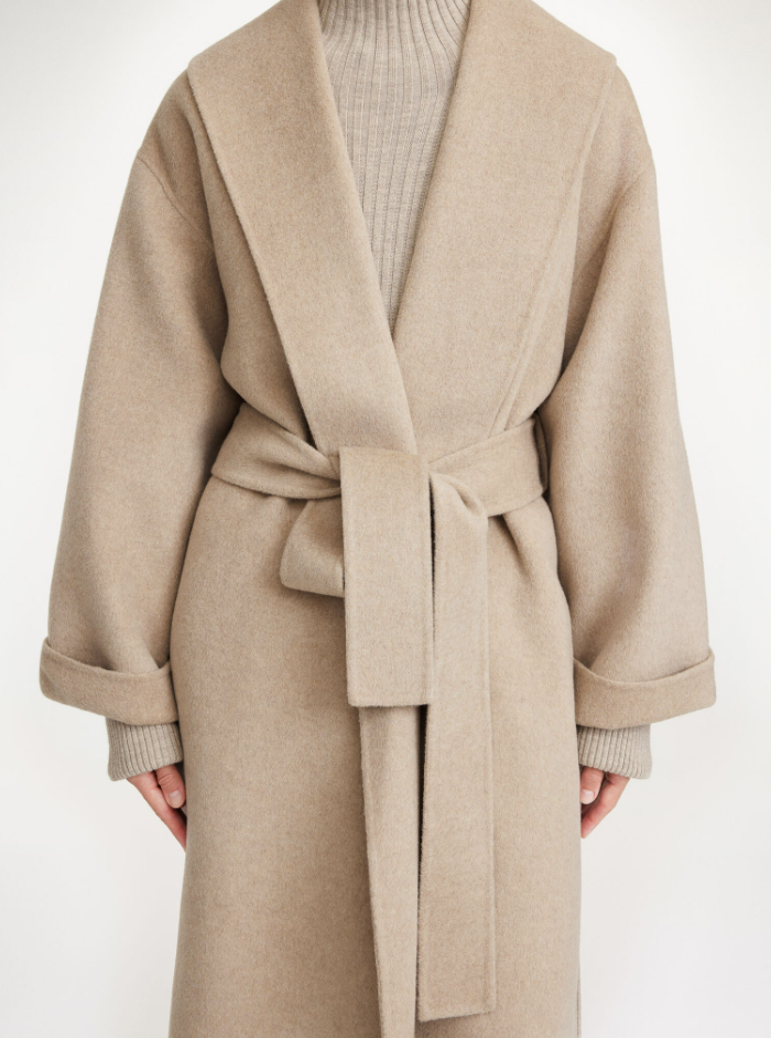 TRULLEM Wool Coat - Grey Brown Melange