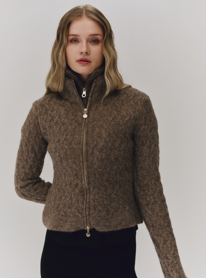 Nelly Alpaca cardigan Walnut