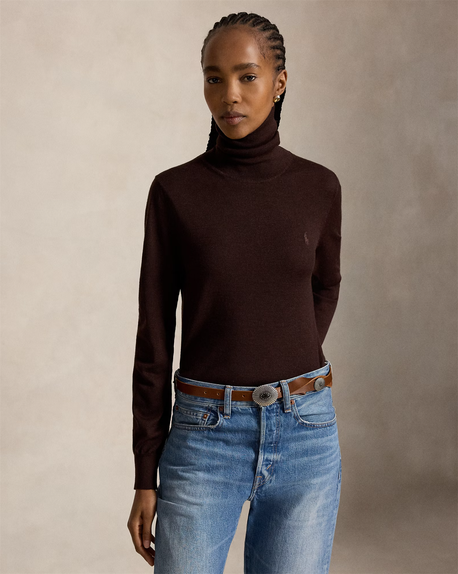 Wool Rollneck Deep Chocolate Brown