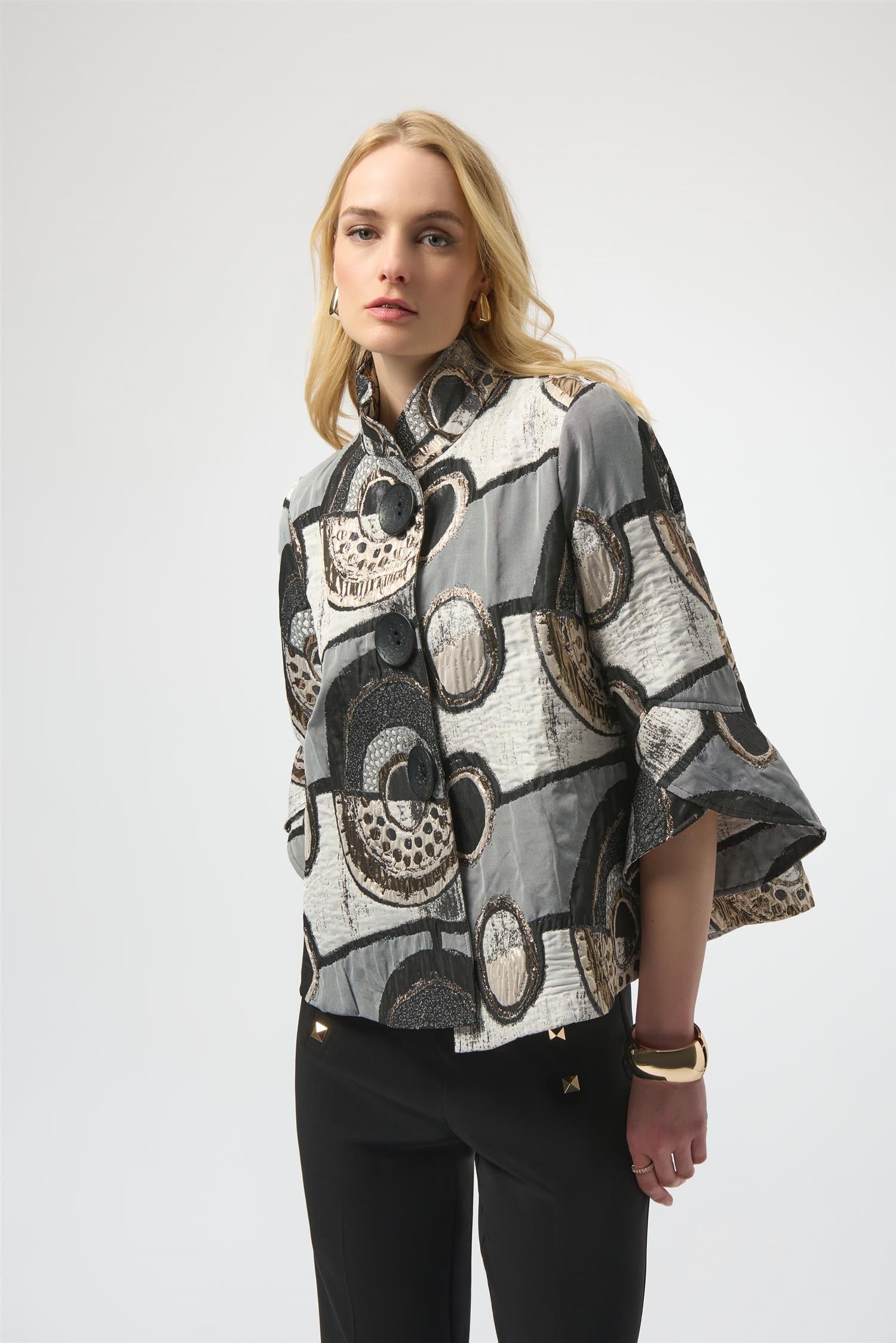 Abstract Jacquard Trapez Jacket