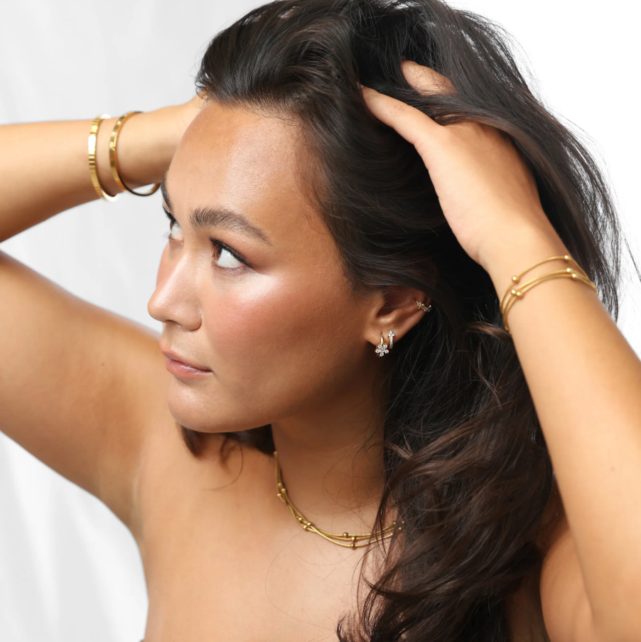 Helia crystal hoop earrings gold